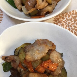 豚バラ肉の山賊焼き風炒め物